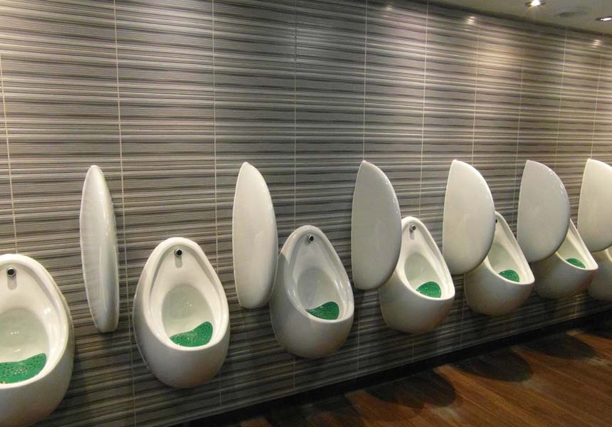 Urinals with urinal splashpad for Commercial Cleaning Supplies section