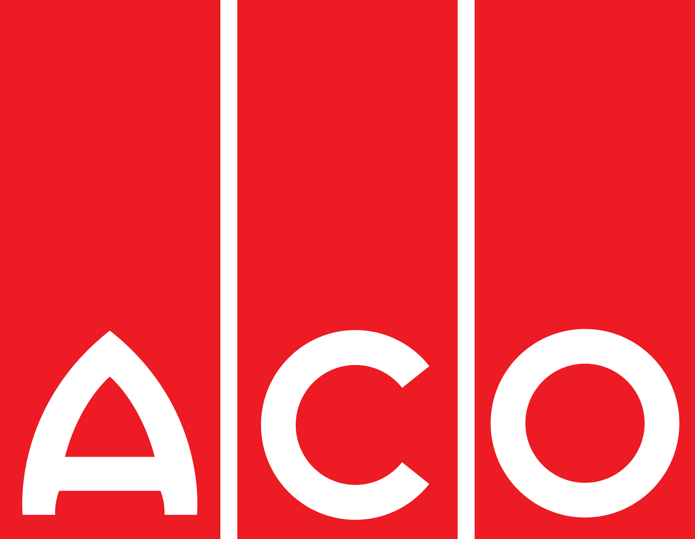 ACO logo in red and white
